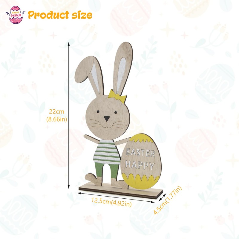 CHEERYMAGIC Easter Table Decorations, Easter Wooden Table Sign, Rabbit Bunny