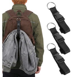 3 Pcs Travel Straps for Luggage, Luggage Straps, Adjustable Add a Bag Strap with Clips, Hands-Free Jacket Holder Travel Accessories for Backpack or luggages, Black
