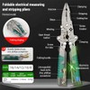 Tuvilo Electrical Pliers, Foldable Alloy Steel Multitool with Insulated-Grip,Wire Stripper,Electrical