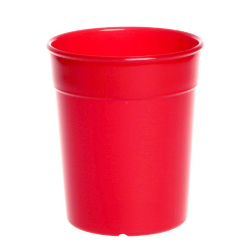 AIOS Dishwasher Safe Stackable Neon Red Plastic Cups/Beakers/Tumblers 250ml (Set