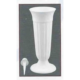Memorial Cemetery Vases Set of 2 White Plastic