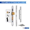 XFORT® Satin Chrome Euro Profile Sashlock 65mm, Euro Sash Lock