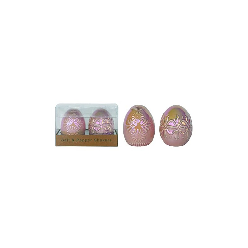 Transpac Iridescent Purple Easter Egg 3 x 2 Ceramic Salt