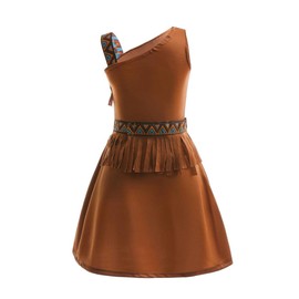 Lito Angels Prinzessin Pocahontas Kostüm Kleid Verkleidung mit Stirnband für Mädchen Kinder, Größe 7-8 Jahre 128