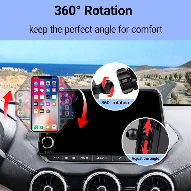 Phone Mount for Rogue 2021-2026/Sentra 2020-2026/Altima 2019-2026 | High-Grade ABS,