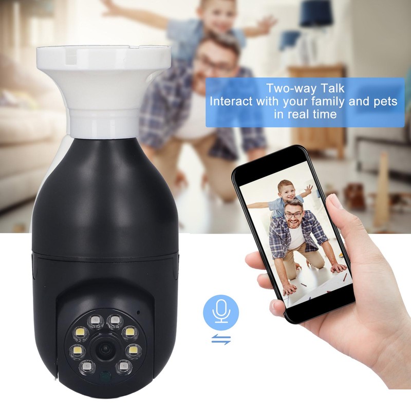 Light Bulb Security Camera Wireless Wifi Video Intercom E27 Infrared