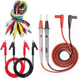 Multimeter Accessory Set, Multimeter Test Leads Kit with Crocodile Clips, Spade Plug, Crocodile Clips with Cable, Multimeter Test Leads, Insulated Flexible Test Cable