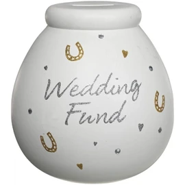 Pot Of Dreams Money Pot, Ceramic, White, One Size