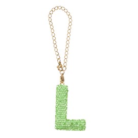PATIKIL Letter Bag Charm, Bling Glitter Letter Charm Initial Letter Keychains for Woman Bag Accessories Backpack Tote Bag Cup DIY Crafts, Green, l Shape
