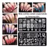Estampas Sello Uñas 12 Sellos Uñas Decoración:10 Placas Uñas,estampador,raspador