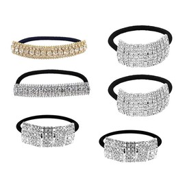 XIAOYIXIAO 6Pcs Sparkly Rhinestone Hair Ties,Elegant Ponytail Holders for Women & Girls with Crystal Scrunchies, Suitable for Thin & Thick Hair, Women Girls Ponytail Holder