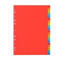 SJBAUTYO 20 Folder Dividers, Part Index for A4 Folders, Suitable for Organising Files