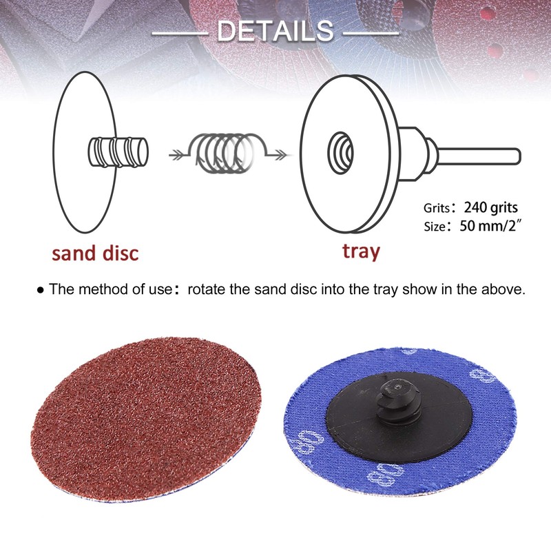 sourcingmap 42 Pcs Sanding Discs Nylon Roll Lock Surface Coarse