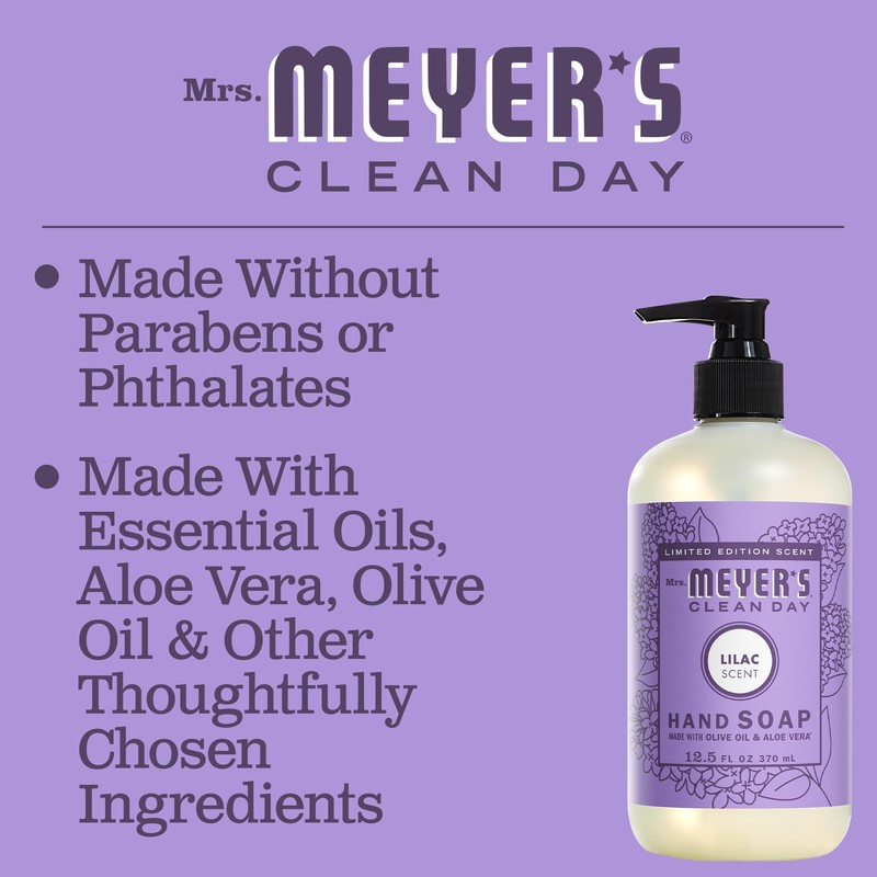 MRS. MEYER'S CLEAN DAY Hand Soap, Made with Essential Oils,