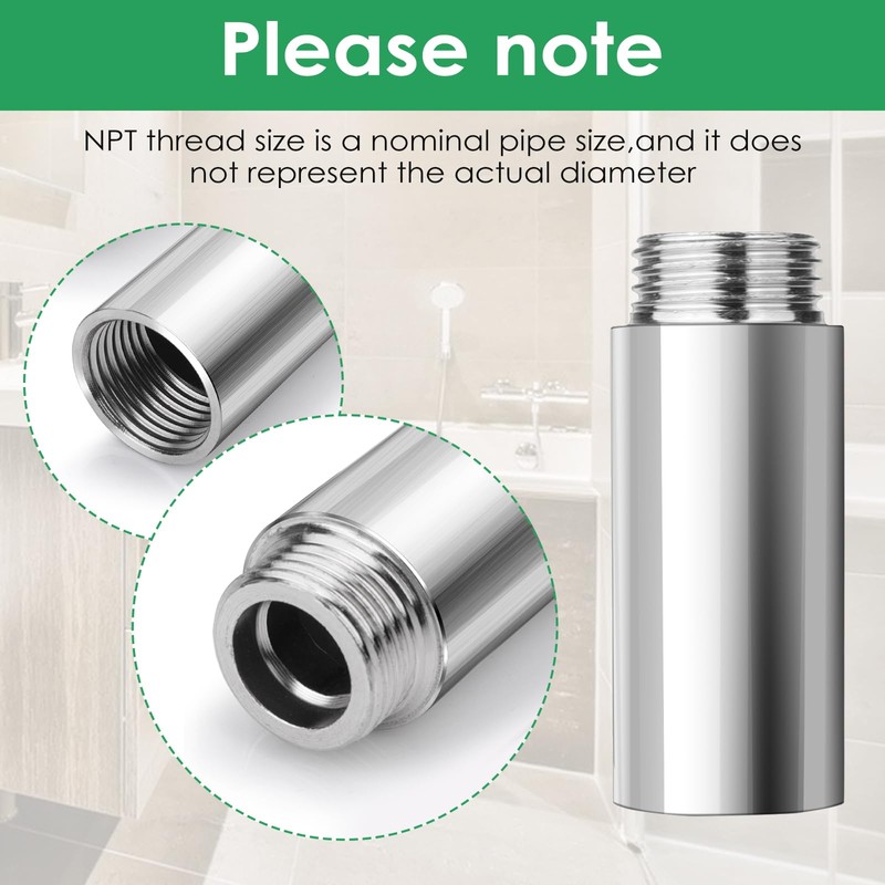 cobee Shower Head Extension Arm 2 Pieces Stainless Steel 50