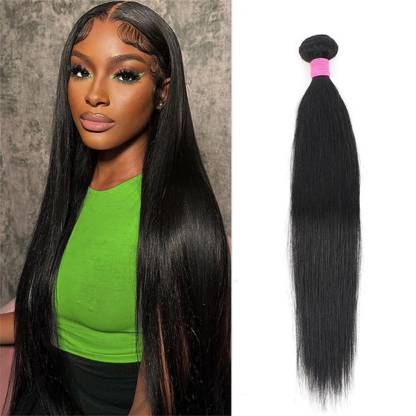 TOOCCI Brazilian Real Hair Bundle, Straight, 1 Straight Hair Bundles, Brazilian 8A Real Hair Extensions, 90 g - 95 g (Straight, 20 Inches)