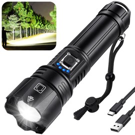 Rechargeable Flashlights High Lumens, 90,000 Lumen Brightest Led Flashlight with 5 Modes & 12H Long Runtime, Powerful Waterproof Handheld Flash Light, Super Bright Flashlight for Home, Camping