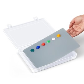 Nuanchu 2 Pcs Handy Glass Oil Paint Palette and Airtight Stay Wet Palette Set, Tempered Glass, Easy Clean for Artist, Miniature Painting, Keep Paint Fresh, DIY Color Mixing Easy to Carry for Travel