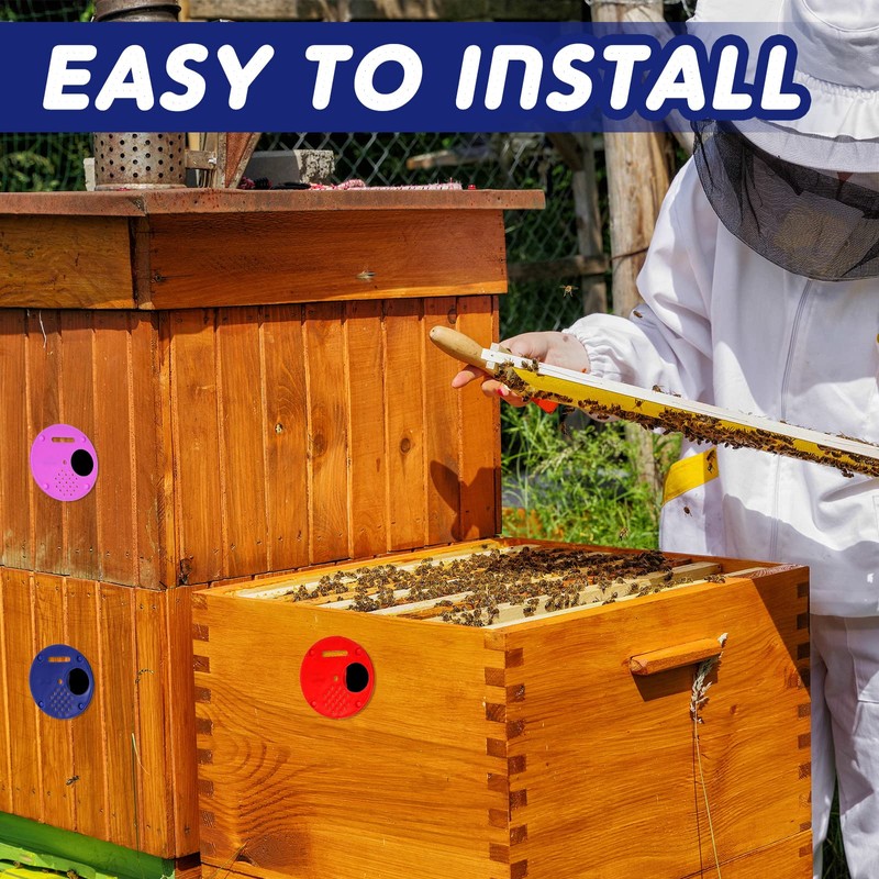 60 Pcs Plastic Bee Hive Box Entrance Gate 2.68 Inch