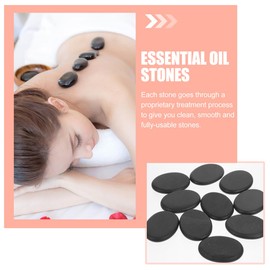 DOITOOL Volcanic Hot Stones 10-Piece Basalt Massage Rocks Set for Spa Therapy Heating Rocks for Facial and Body Warm Stone Massage