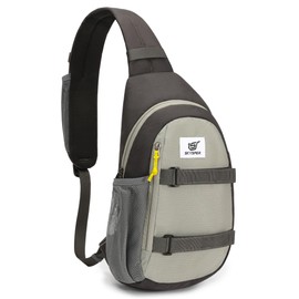 SKYSPER Chest Bag Men's Shoulder Bag Men's Small Shoulder Bag Men's Sling Bag for Men Women Travel Hiking Outdoor, lightgrey