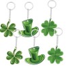 6 Pcs Leaf Clover Keychains Card Shamrock Keychains Leaf and