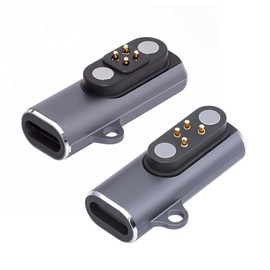 chenyang 2 Pack USB C to Bone Conduction Headphone Charger Magnetic Charging Adapter for Pitch 2.5mm 4Pin Terraced & Square Contacts