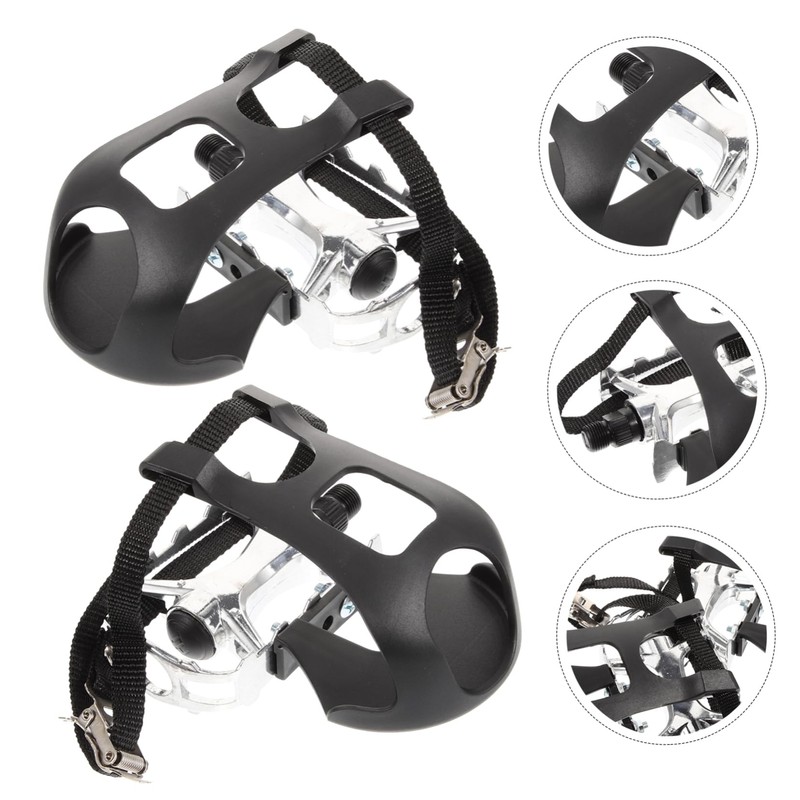 Outanaya 1Pair Rotating Pedals for Exercise Bikes Easy Installation Straps