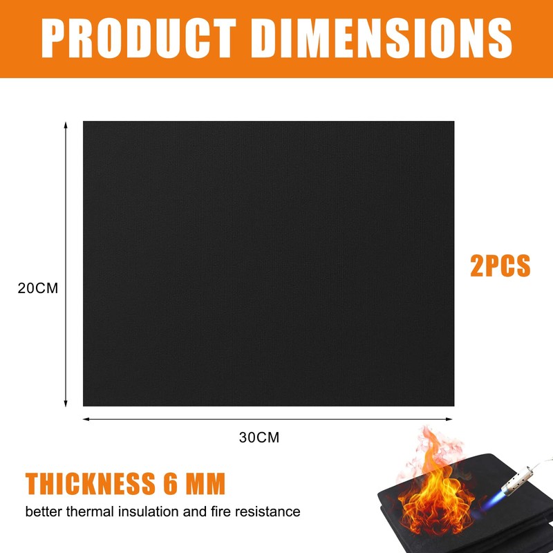 GMHLLES 2 Pcs Welding Blanket Fireproof Mat Heat Resistant Material