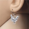 DOWAY Enamel Floral Chicken Hen Earrings Dangle Drop Charm Farm