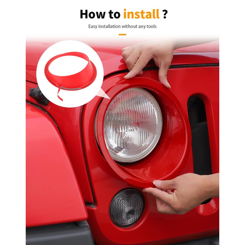 Hoolcar Headlight Bezels Headlight Cover Trim & Front Turn Signal