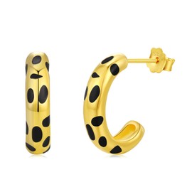 CHENGHONG Leopard Print Earrings 925 Sterling Silver Leopard Print Hanging Hoop Earrings Small Stud Earrings Leopard Print Gifts Jewellery for Women Girls, Sterling Silver