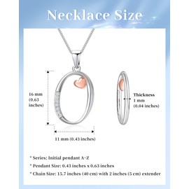 Mesovor Initial Chain 925 Silver for Women Girls, 100% Sterling Silver Letter Necklace with Cubic Zirconia, Jewellery, Gifts for Family, Mother, Sister, Wife, Sterling Silver, Cubic Zirconia