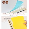 Hardcover Large Spiral Notebook 8.5" x 11" with Removable Dividers