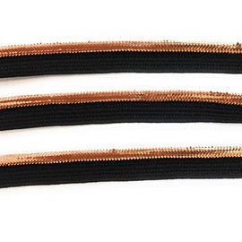 Copper Cord-edge Piping Trim -copper on Black lip -Lip Cord for Clothing Pillows, Lamps, Draperies 5 Yards Pi-129/108