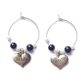Gregory Crafts & Gifts Bride and Groom Wedding Wine Charms. Perfect Wedding Table Decoration