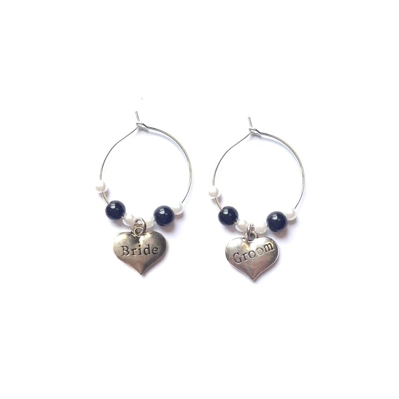 Gregory Crafts & Gifts Bride and Groom Wedding Wine Charms.