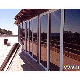 One-Way Bronze Mirror Finish Vinyl Window Wrap Self-Adhesive Film Roll (12 Inch x 60 Inch)