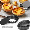 6Pcs 3in Quiche Pan Food Grade Prevents Sticking Carbon Steel