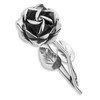 Prendedor Rosa Pavonada de Plata, 4,6 cm, Joyería Artesanal Mexicana