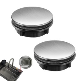 2 Pack Kitchen Tap Hole Cover Stainless Steel Sink Tap Hole Plate Stopper Cover Blanking Metal Plug for Dia 0.98 to 1.18 inch (35mm Short)