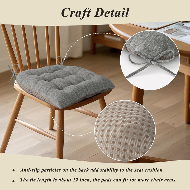FlyGulls Chair Cushions for Dining Chairs Set of 4 Durable