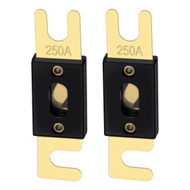 Heschen ANL Fuse ANL-250 250 Amp for Car Vehicles Audio System Sheet Gold Tone & Black 2 Pack