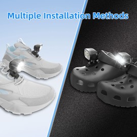 COSOOS Original 2 Rechargeable Headlights for Croc Charms,Rechargeable Flashlight Attachment Croc Accessory Kids Boy Girl Men Women Sandal,Clip on Clog Headlamp Shoe Decoration Charm
