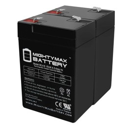 Mighty Max Battery ML4-6 - 6V 4.5AH General 00648 Sealed Non-Spillable Emergency Light Battery WKA6-5F - 2 Pack Brand Product