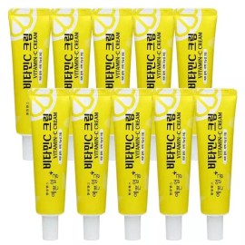 Wellbeing Health [웰빙헬스] 예쁜얼굴 비타민C 크림 피부광채 미백 기능성 크림 25g X 10개 [Well-being Health] Beautiful Face Vitamin C Cream Skin Radiance Whitening Functional Cream 25g X 10 pcs