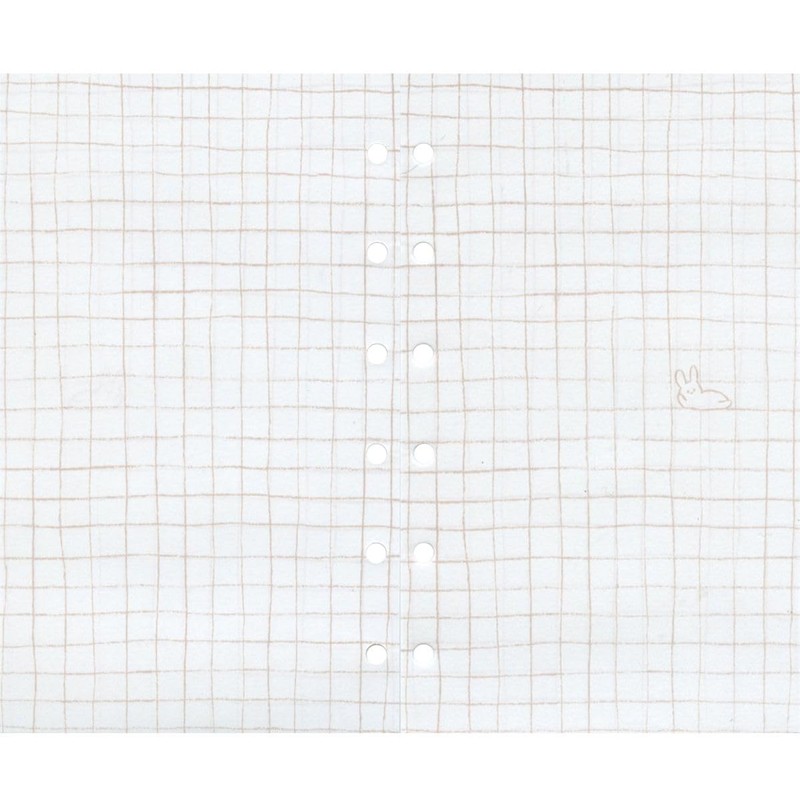 Nagahashi Printing System Notebook Refill, Mini 6-Hole, Grid, Freehand Refill,