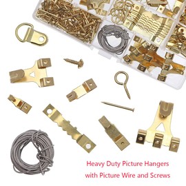 Picture Hanging Tool Kit, 230PCS Picture Hanger Wall Tools Accessories with Level Easy Frame Hanging Sawtooth Picture Hanger, Hardware, Nails, Hanging Wire (2 Case)