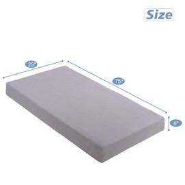 Cot Sheets 25" x 75" Small Single Sheet Fitted for Milliard Trifold Mattress Folding Mattress/RVs Bunk/Guest Beds/Army Cots/Travel Size Mattress, Ultra Soft & Breathable Bottom Sheet(Gray, Single,6")