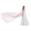 Velo de tul con capa de hombro B018, Rosa (Blush),